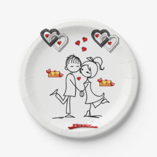 Assiettes En Carton Plaques de papier Saint-Valentin