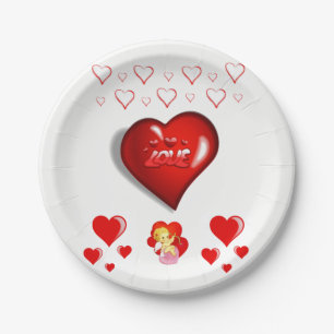 Assiettes En Carton Plaques de papier Saint-Valentin