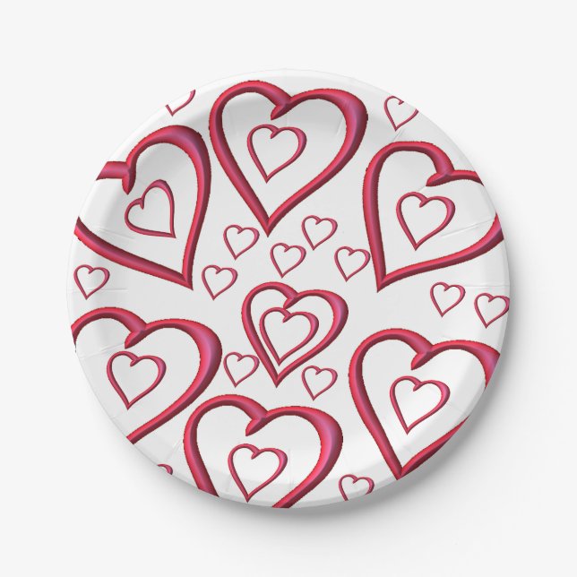 Assiettes En Carton Plaques de papier Saint-Valentin (Devant)