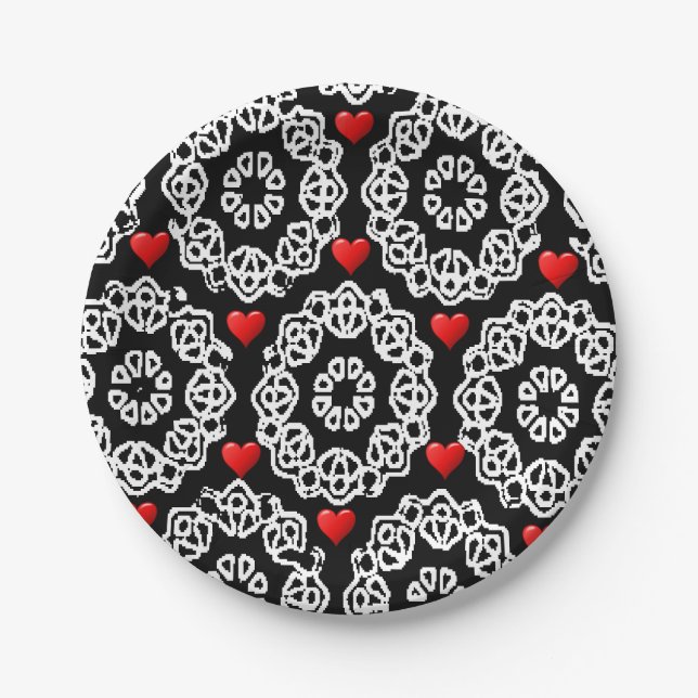 Assiettes En Carton Plaques de papier Saint-Valentin (Devant)