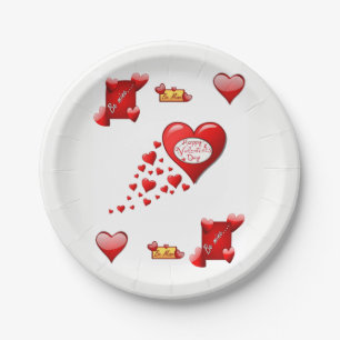 Assiettes En Carton Plaques de papier Saint-Valentin
