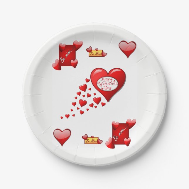 Assiettes En Carton Plaques de papier Saint-Valentin (Devant)