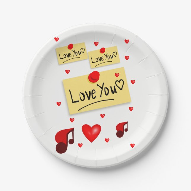 Assiettes En Carton Plaques de papier Saint-Valentin (Devant)