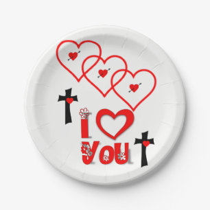 Assiettes En Carton Plaques de papier Saint-Valentin