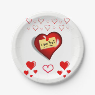 Assiettes En Carton Plaques de papier Saint-Valentin