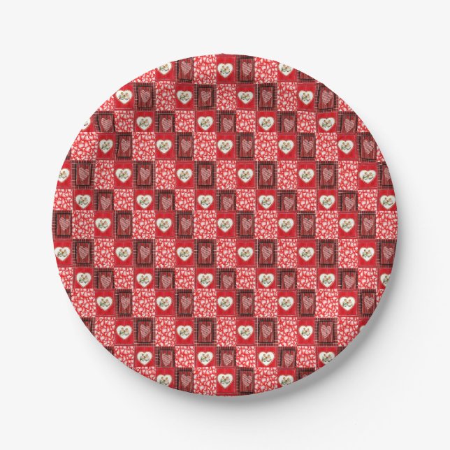 Assiettes En Carton Plaques de papier Saint-Valentin (Devant)
