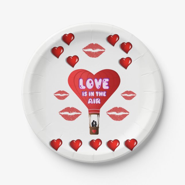 Assiettes En Carton Plaques de papier Saint-Valentin (Devant)