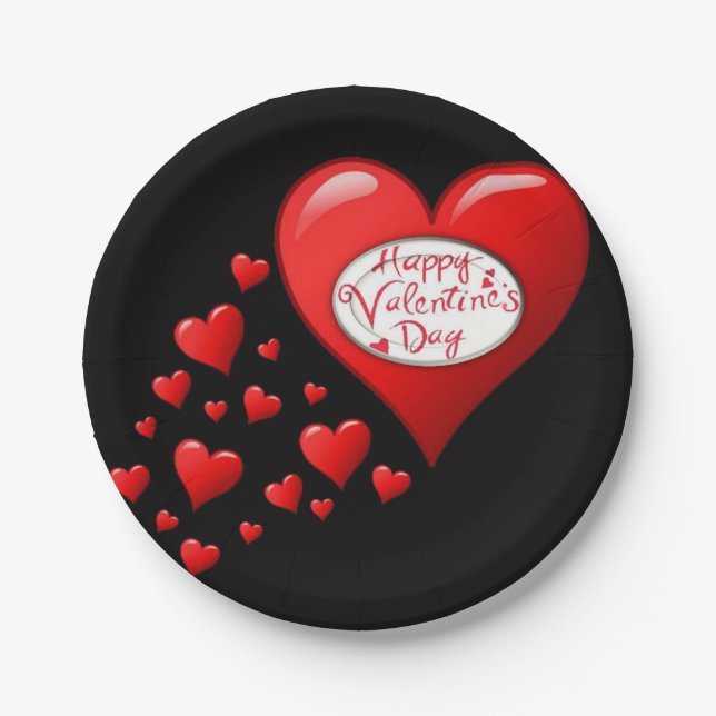 Assiettes En Carton Plaques de papier Saint-Valentin (Devant)