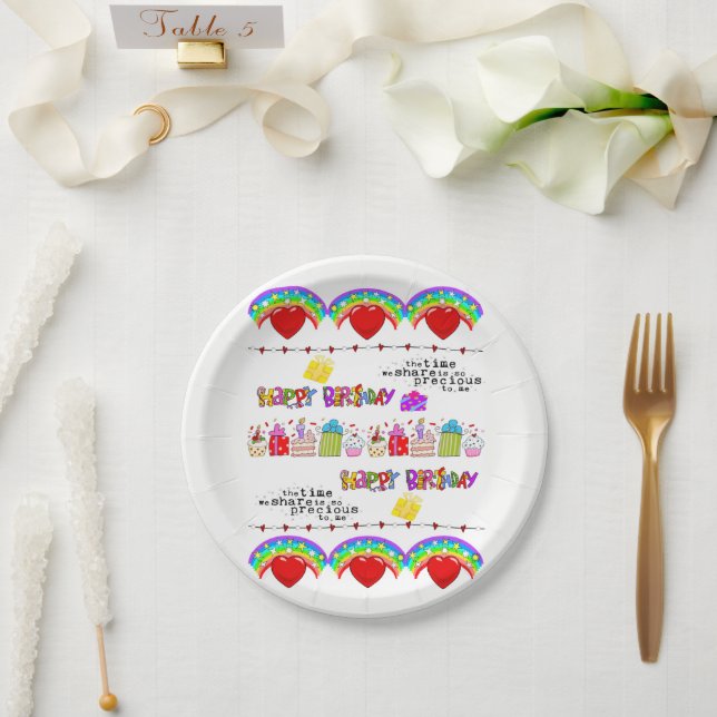Assiettes En Carton Plaques de papier Saint-Valentin Joyeux anniversai (Mariage)