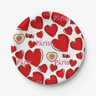 Assiettes En Carton Plaques de papier Saint Valentin, Paris France