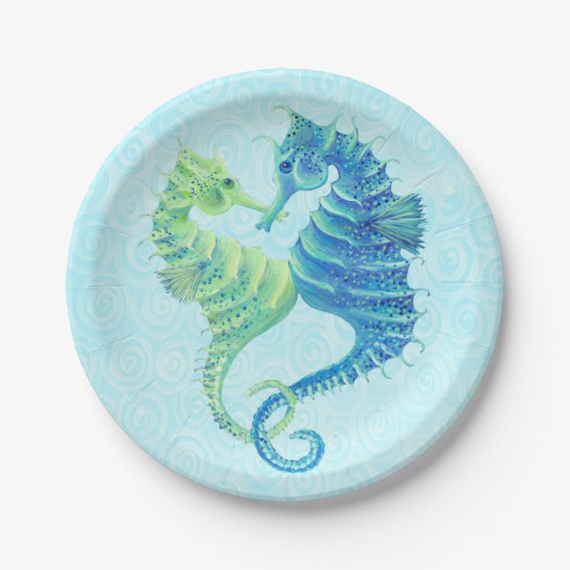 Assiettes En Carton Plaques de papier Seahorse (Devant)