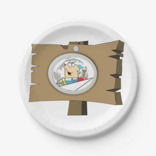 Assiettes En Carton Plaques de papier Signé homme