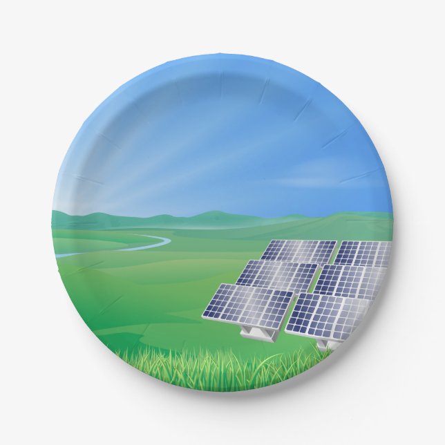 Assiettes En Carton Plaques de papier solaire à énergie renouvelable (Devant)