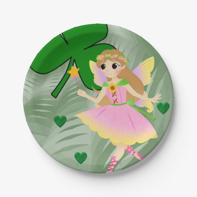 Assiettes En Carton Plaques de papier St. Patrick's Day Fairy (Devant)
