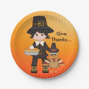 Assiettes En Carton Plaques de papier sur mesure Thanksgiving/Pilgrie