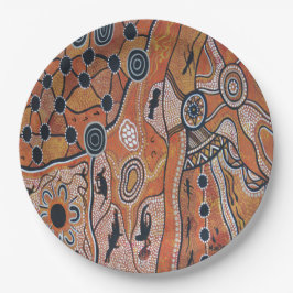 Assiettes En Carton Plaques de papier Terre Tribal 9"