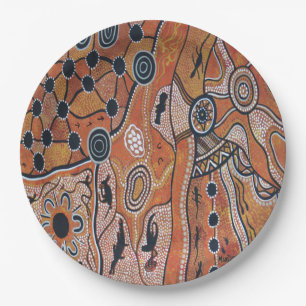 Assiettes En Carton Plaques de papier Terre Tribal 9"