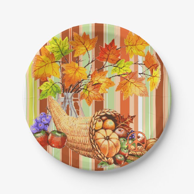 Assiettes En Carton Plaques de papier Thanksgiving (Devant)