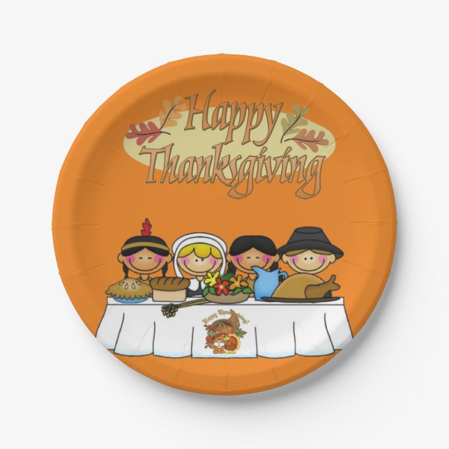 Assiettes En Carton Plaques de papier Thanksgiving (Devant)