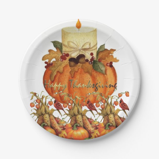 Assiettes En Carton Plaques de papier Thanksgiving (Devant)