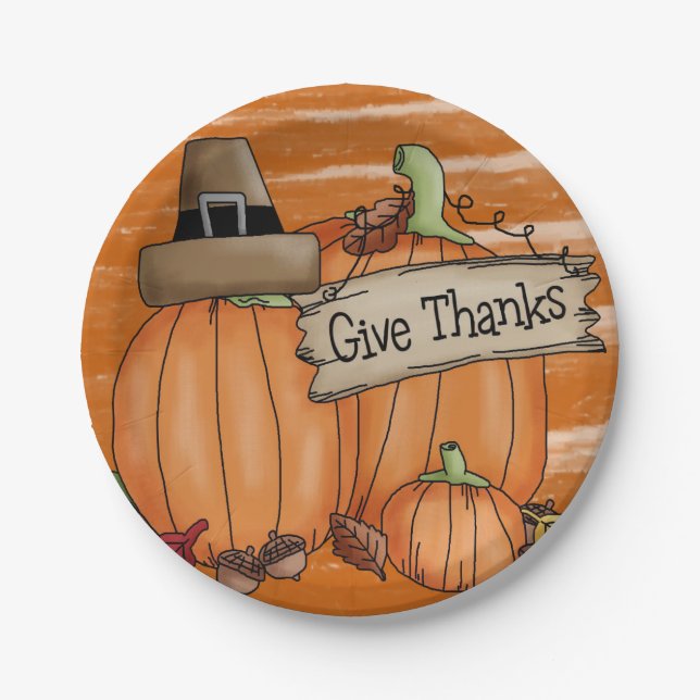 Assiettes En Carton Plaques de papier Thanksgiving (Devant)