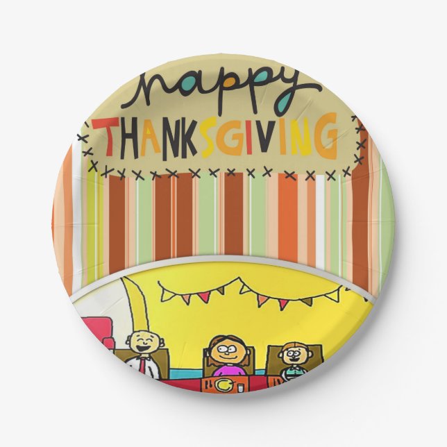 Assiettes En Carton Plaques de papier Thanksgiving (Devant)