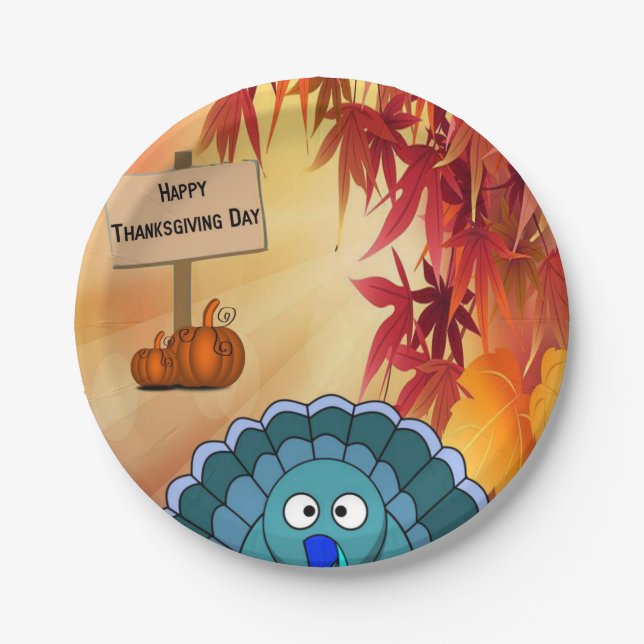 Assiettes En Carton Plaques de papier Thanksgiving (Devant)