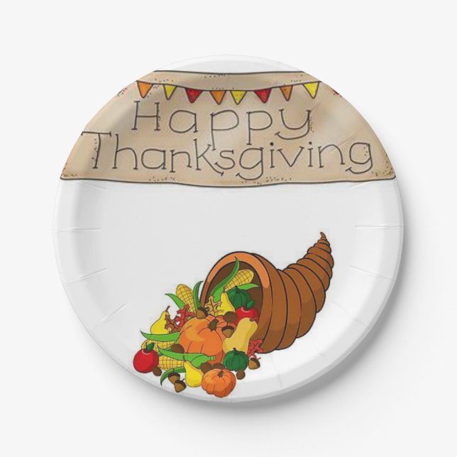 Assiettes En Carton Plaques de papier Thanksgiving (Devant)