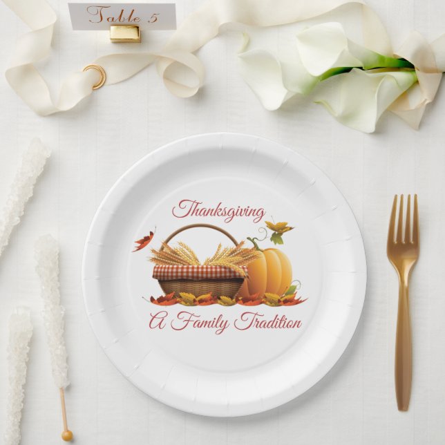 Assiettes En Carton Plaques de papier Thanksgiving (Mariage)