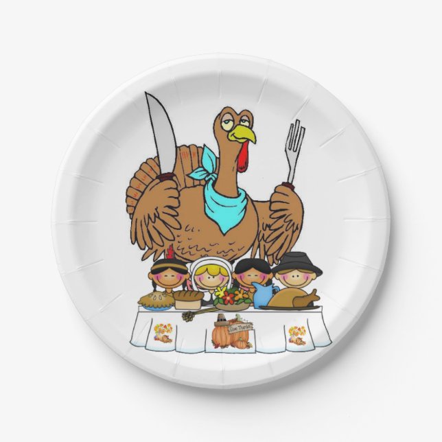 Assiettes En Carton Plaques de papier Thanksgiving (Devant)