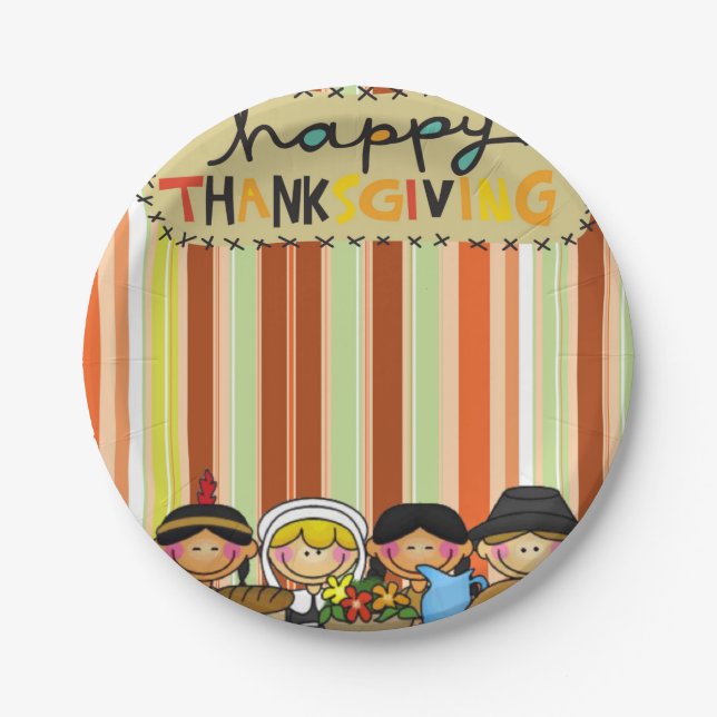 Assiettes En Carton Plaques de papier Thanksgiving (Devant)