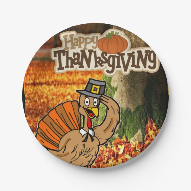Assiettes En Carton Plaques de papier Thanksgiving (Devant)