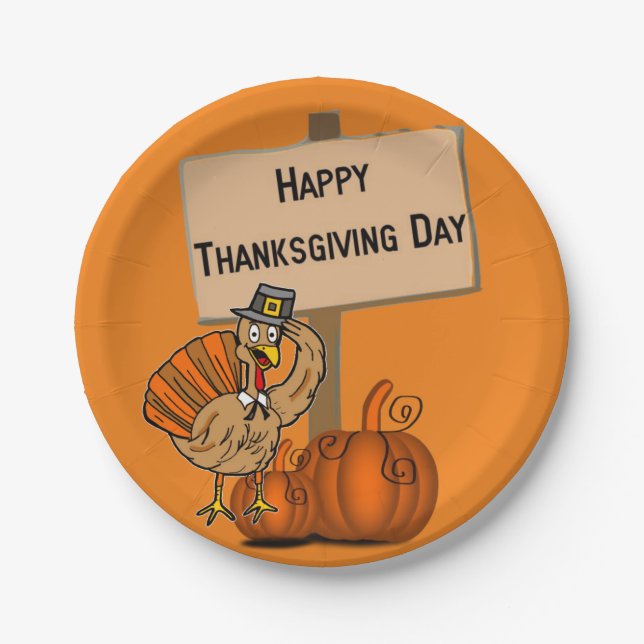 Assiettes En Carton Plaques de papier Thanksgiving (Devant)