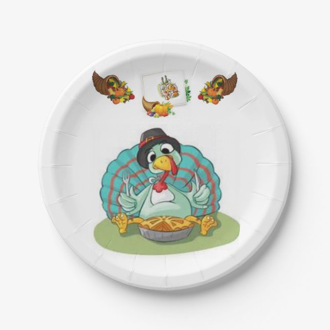 Assiettes En Carton Plaques de papier Thanksgiving (Devant)