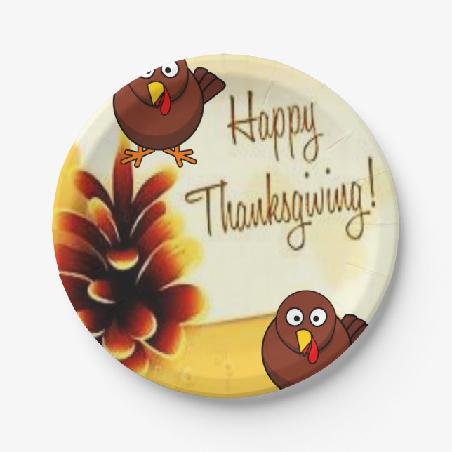 Assiettes En Carton Plaques de papier Thanksgiving (Devant)