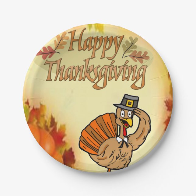 Assiettes En Carton Plaques de papier Thanksgiving (Devant)