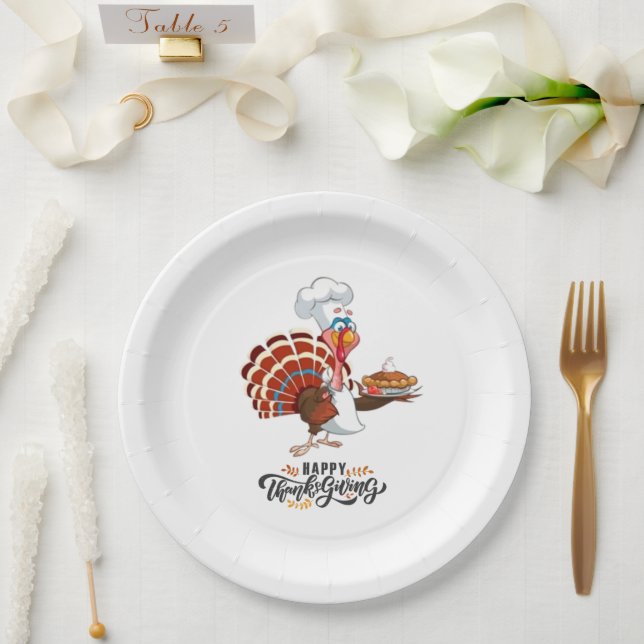 Assiettes En Carton Plaques de papier Thanksgiving (Mariage)