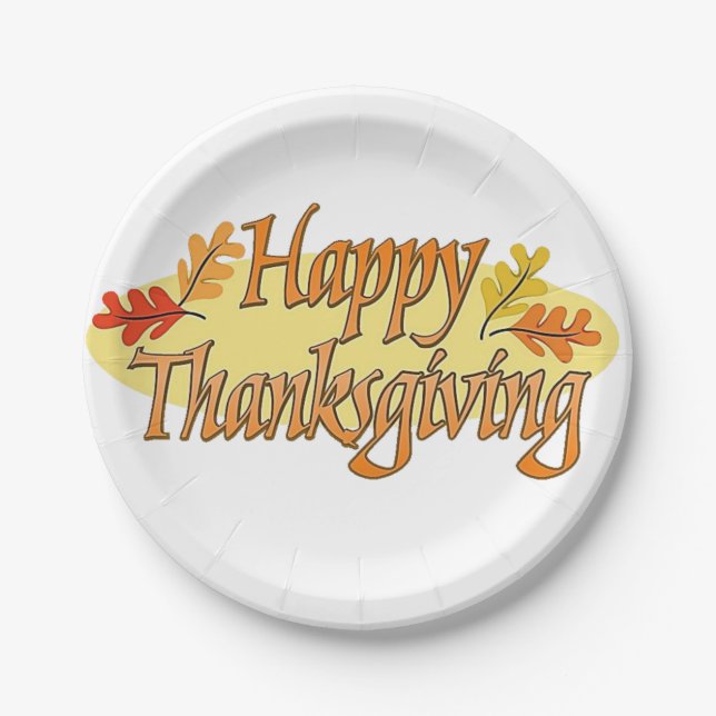 Assiettes En Carton Plaques de papier Thanksgiving (Devant)