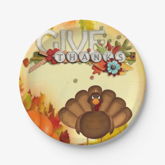 Assiettes En Carton Plaques de papier Thanksgiving (Devant)