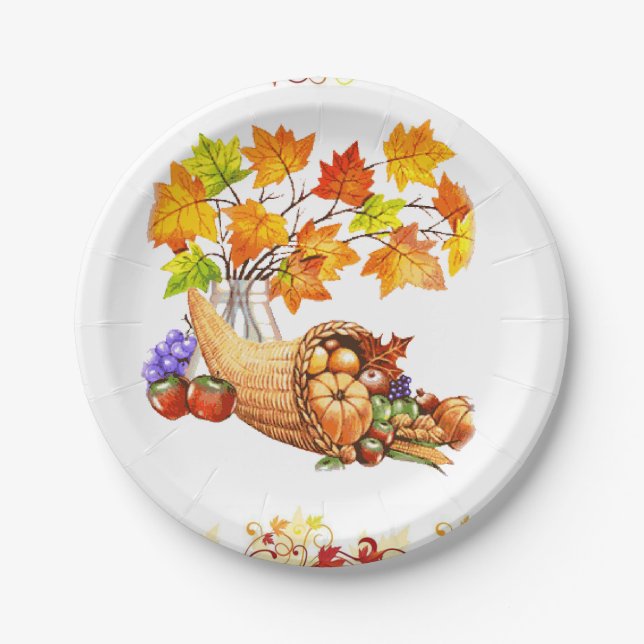 Assiettes En Carton Plaques de papier Thanksgiving (Devant)