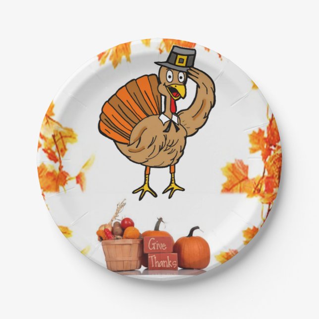 Assiettes En Carton Plaques de papier Thanksgiving (Devant)