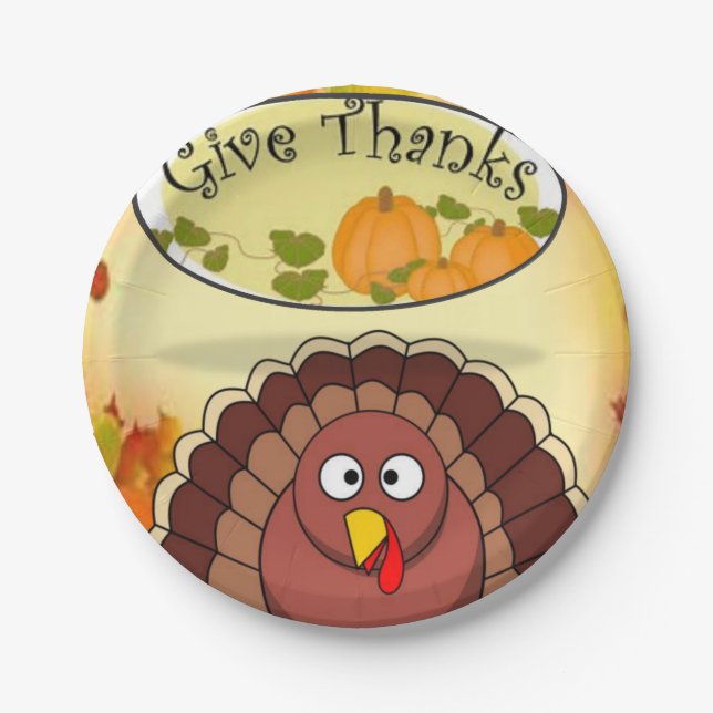 Assiettes En Carton Plaques de papier Thanksgiving (Devant)