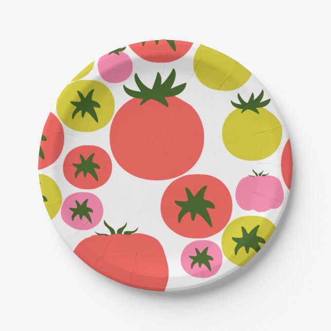 Assiettes En Carton Plaques de papier tomate mignonne (Devant)