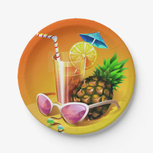 Assiettes En Carton Plaques de papier Tropical Drink