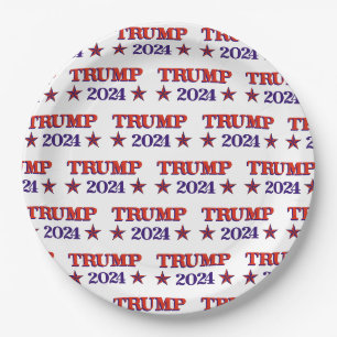 ASSIETTES EN CARTON PLAQUES DE PAPIER TRUMP 2024