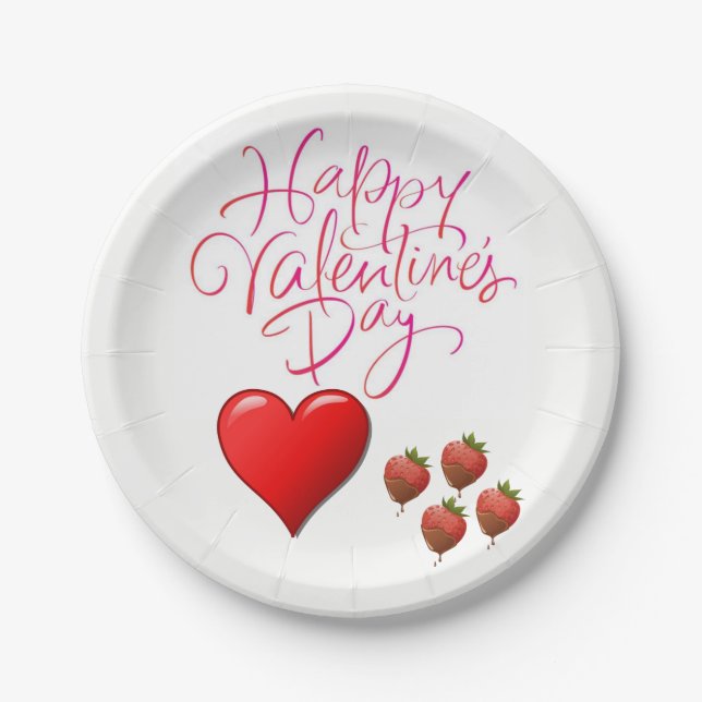 Assiettes En Carton Plaques de papier Valentine's (Devant)