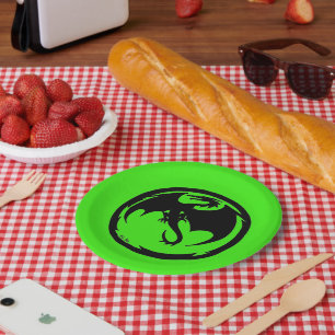 Assiettes En Carton Plaques de papier vert Black Dragon