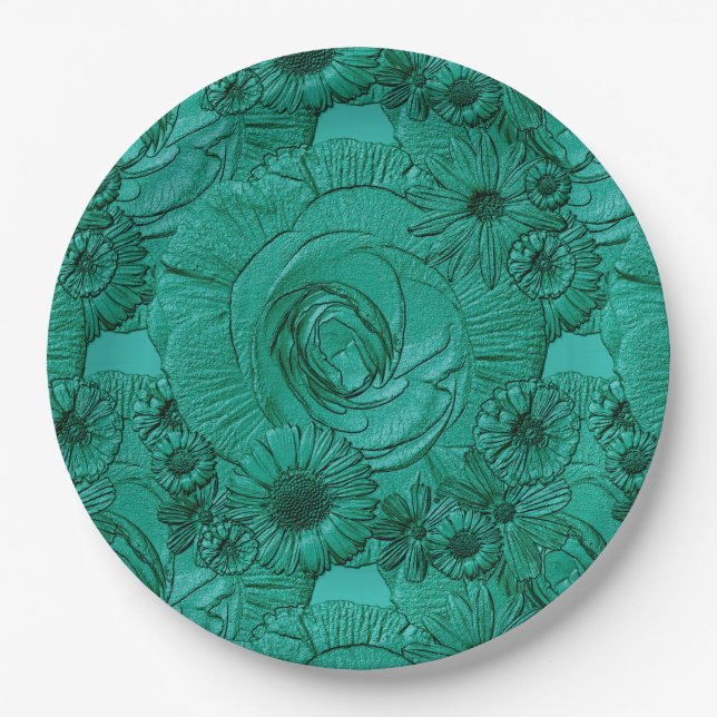 Assiettes En Carton Plaques de papier vert en jade (Devant)