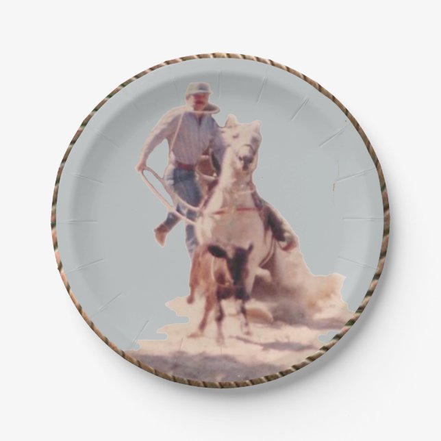 Assiettes En Carton Plaques de papier Western Cowboy Party (Devant)