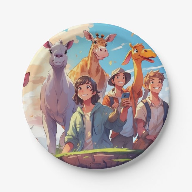 Assiettes En Carton Plaques de papier Whimsical Animes pour enfants (Devant)